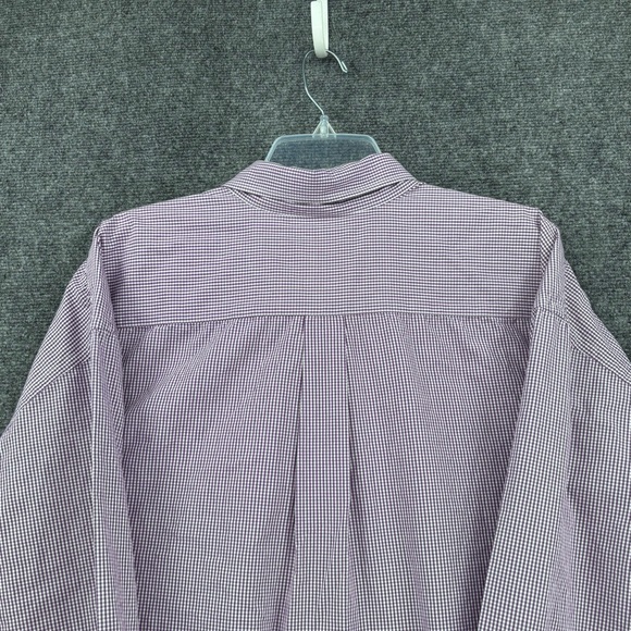 Cutter & Buck Purple White Gingham Plaid Button Up Long Sleeve Men’s 4XB Career - Picture 4 of 11